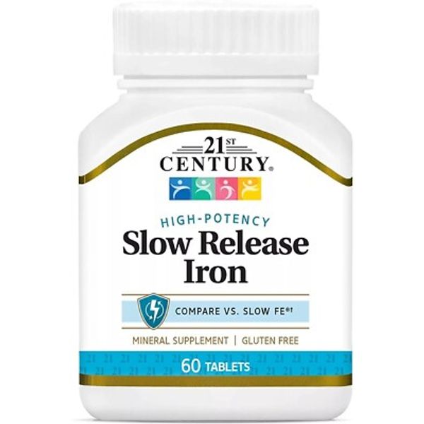 3 Pack 21st Century Slow Release Iron 45mg High Potency Formula 60ct Each