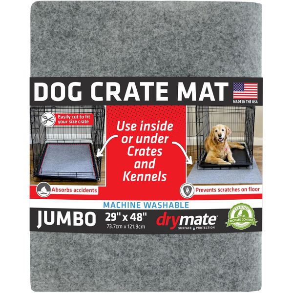 Drymate 29x48 Gray Reusable Incontinence Floor Protector for Pets Waterproof