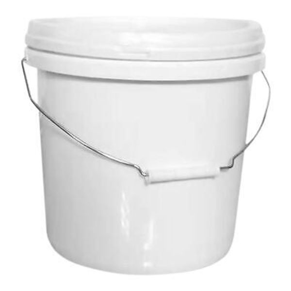 1 Gallon Plastic Bucket Heavy Duty White Paint Pail Storage Bucket