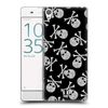 Head Case Designs Black Background X Bone Skulls Patterns Hard Back Case Compatible With Sony Xperia XA/XA Dual