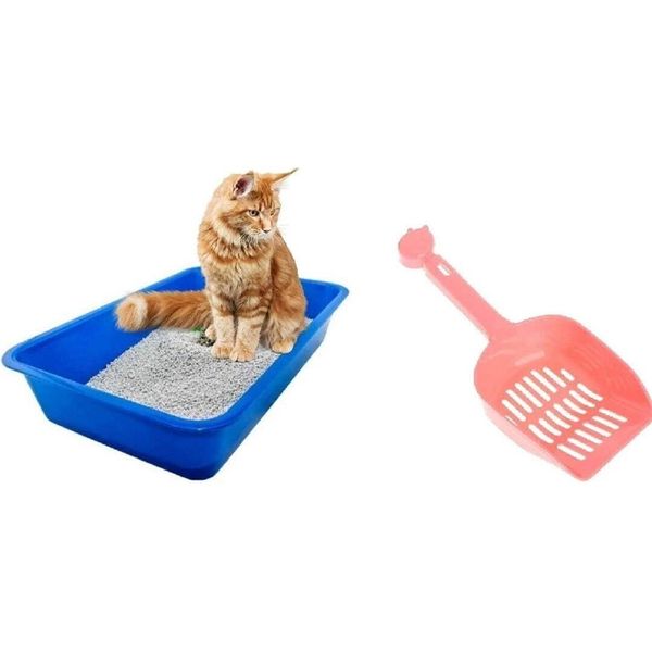 Large Open Cat Litter Tray 46cm Kitten Toilet Pan Loo Box Pet Safe Uk seller