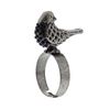Zac's Alter Ego Adjustable Burnished Silver 3D Pigeon Bird Ring