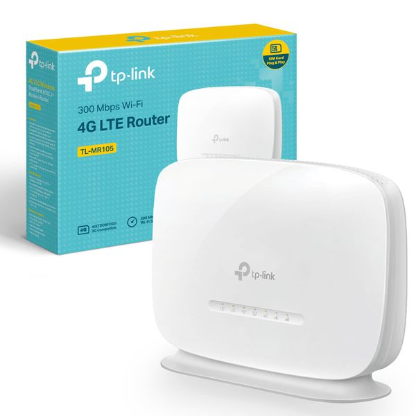 TP-Link 300Mbps 4G WiFi Router, cutting-edge Mobil WiFi Router 4G Cat4 LTE Network, Ideal for gaming & streaming, Nano SIM Card Slot, Plug & Play, Secure Network WPA-PSK(TL-MR105)