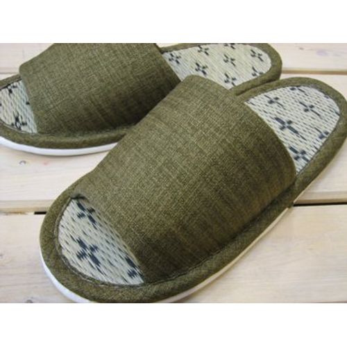 Tatami Slippers, Japanese Style, Solid Color, Matcha/Men's (Up to about 10.6 inches (27 cm)
