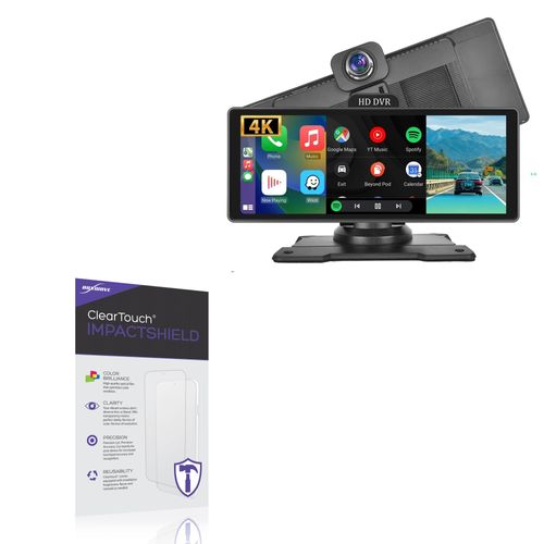 BoxWave Screen Protector Compatible with Hodozzy 4K Display Portable Car Stereo Dash Cam - ClearTouch ImpactShield (2-Pack), Impenetrable Screen Protector Flexible Film