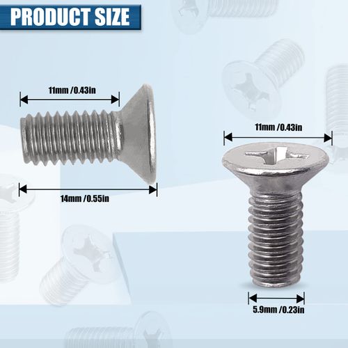 8Pack Stainless Steel Brake Disc Rotor Screws, Stainless Steel Retaining Screws for Front and Rear by Mission Automotive, Compatible with for Honda, Acura, Hyundai and Kia Models
