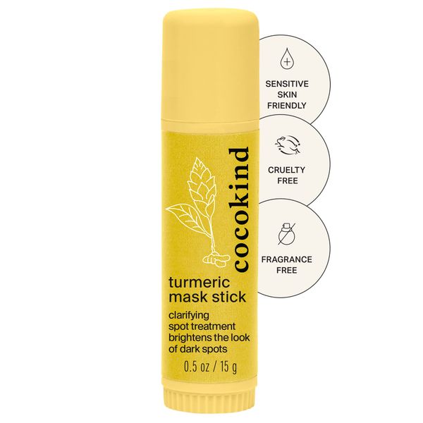 Cocokind Turmeric Mask Stick, Spot Treatment with Organic Turmeric, Tea Tree Oil, and Ginger Root, For Dark Spots and Acne