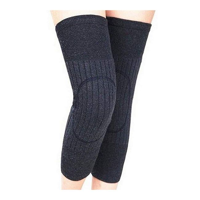 Ericotry Unisex Winter Warm Thicken Cashmere Wool Knee Brace Support Pads Leg Warmers Thin Knee Sleeves for Men and Women Sports and Daily Wear (Dark Grey)