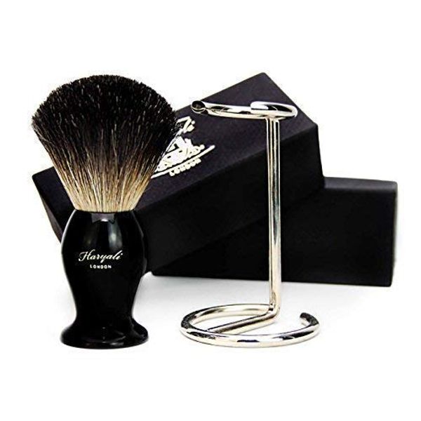 Black Badger Hair Shaving Brush for HIM with Brush Holder/Stand - men shaving brush