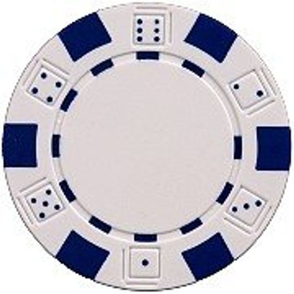 DA VINCI 50 Clay Composite Dice Striped 11.5 Gram Poker Chips, White