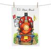 Draw UK Tea Towels Full Steam Ahead Design