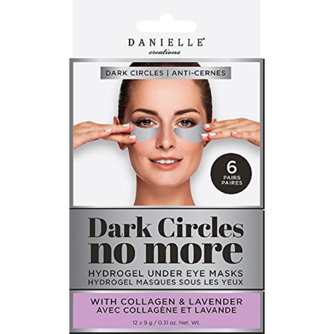 Danielle Creations Dark Circles No More Hydrogel Undereye Masks with Collagen & Lavender, 6 Pairs