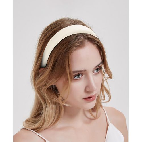 Wecoe White 1.2 Inch Headband for Women and Girls, PU Leather Non Slip Fashion Hair Band, Hair Accessories for Costume, Party, Everyday, Holiday, Under 10 Birthday Gift
