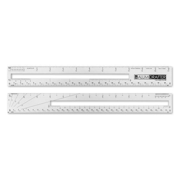 Alumicolor AlumiDrafter Architect Drafting Tool, 12IN, Silver