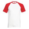 Baseball T-Shirt, Colour: White/Red, Size: S, multicoloured