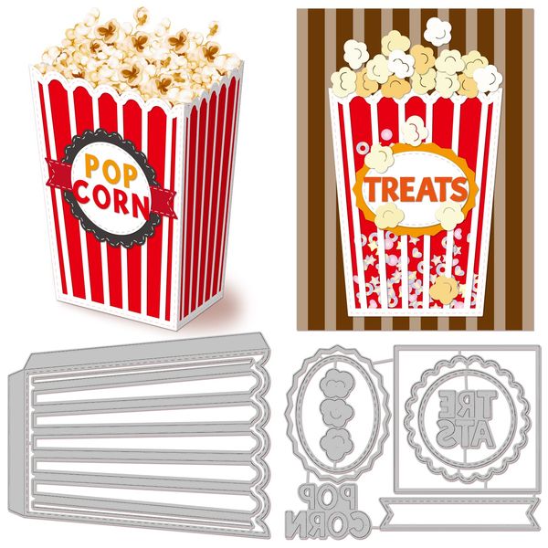 BENECREAT 1 Set Cutting Die Popcorn Box Carbon Steel Stencil Scrapbooking Card Edge Making Tool Die Cut Template Decoration Craft Handmade DIY Tools