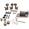 Alnicov Combo Kits Bronze Saddle Bridge Tuning Pegs Control Knobs Strap Locks Wrenches Screws Washers for 3 String Cigar Box Guitar