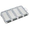 Meiho Quatro Case J Black: 4-Piece Metal Storage Box with Flip Top Closure, 175 x 105 x 18 mm, Includes 8 Variable Dividers