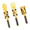 Sarini 3PCS Bulldozer Shovel Tableware With Fork And Spoon Shape Construction Site Motif