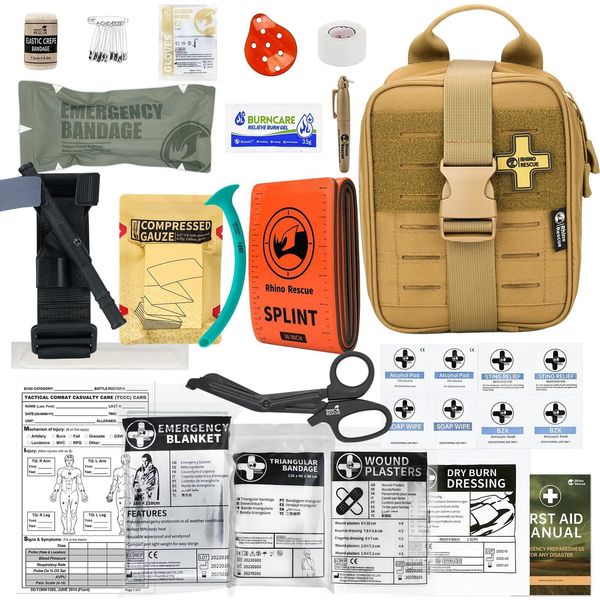 RHINO RESCUE IFAK Trauma First Aid Kit, FSA HSA Eligible, Medical Pouch for C...