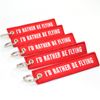 Rotary13B1 I'D RATHER BE FLYING - Key Chain Tags Red/White - 5pcs