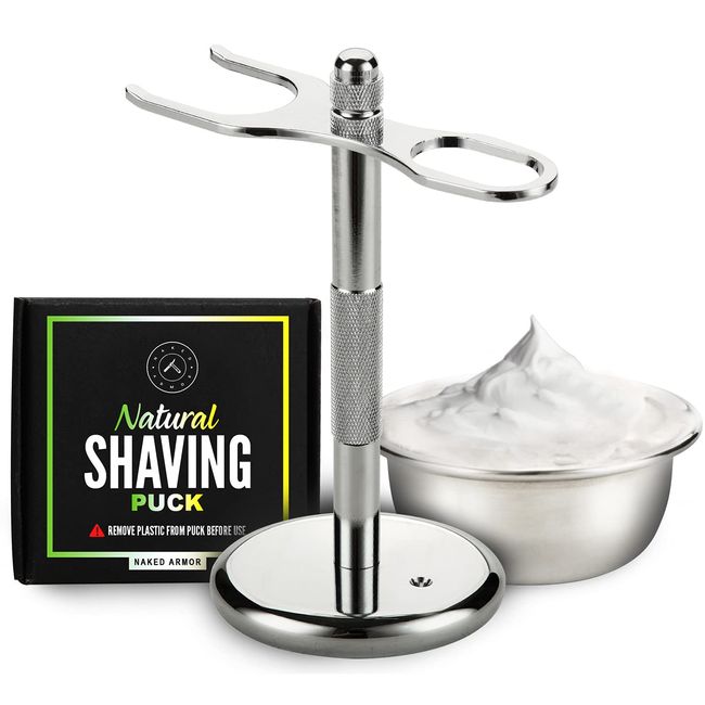 Excellent Straight Razor Stand Kit - Straight Razor Stand, Shaving Bowl, Soap Puck, Razor Stand For Straight Razor + Brush, Protect Your Razor & Brush, Organize Your Bathroom, Make Your Woman Happy