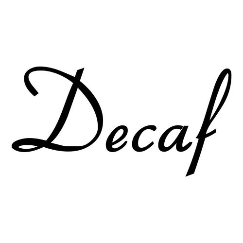 Decaf 3.5w x 2h Label | Kitchen Pantry Organization | Die Cut Vinyl Decal | Black Retro Font (Sticker Only)