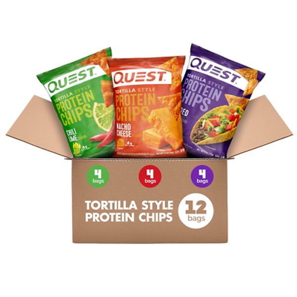 Quest Nutrition Tortilla Style Protein Chips Variety Pack, Chili Lime, Nacho Che