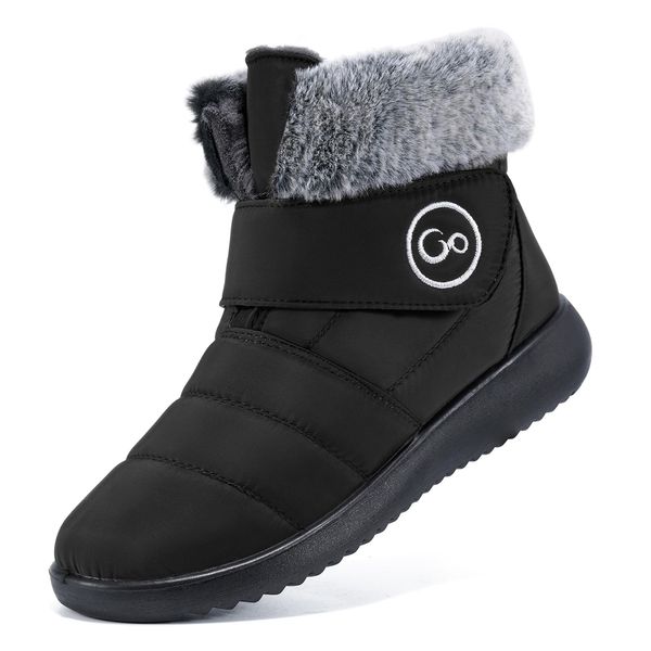 Women Snow Boots Winter Shoes with Fur Lined Warm Slip On Boots for Women Waterproof Booties Comfortable Outdoor Anti Slip Shoes