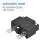 sourcing map Circuit Overload Protector 15A AC125/250V DC32V Automatic Reset Thermal Circuit Breaker