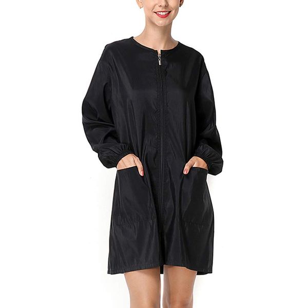 IKENOKOI Barber Apron Barber Cape with Pockets, Waterproof, Work, Household, Work, Hair Salon, Home, Hairdresser, Pet Trimmer, Craftsman, Housewife (Black)
