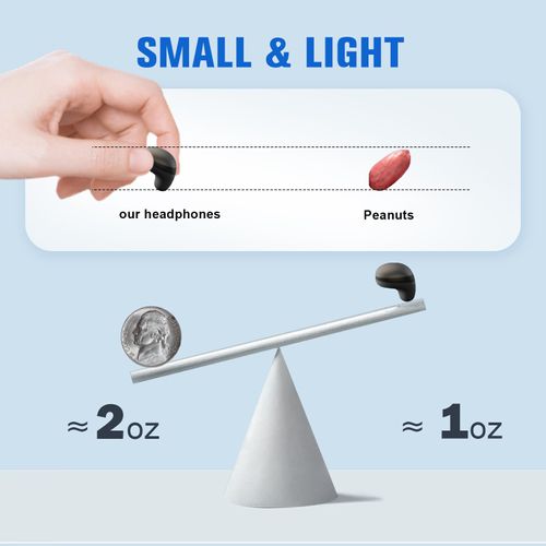 Invisible Smallest Mini Earbuds Wireless Bluetooth Ear Buds for Small Ears Canals, Discreet Low Profile Spy Earpiece Wireless Tiny Micro Hidden Earbuds with Microphone Small Headphones for Work-Black