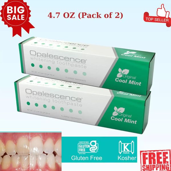 Opalesce Teeth Whitening Toothpaste Cool Mint Original, Oral Care, 4.7 Oz,2 Pack