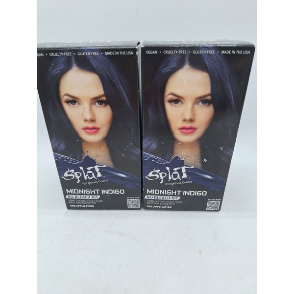 (2 )Splat Rebellious Colors Midnight Indigo Hair Dye, Semi Permanent Hair Color