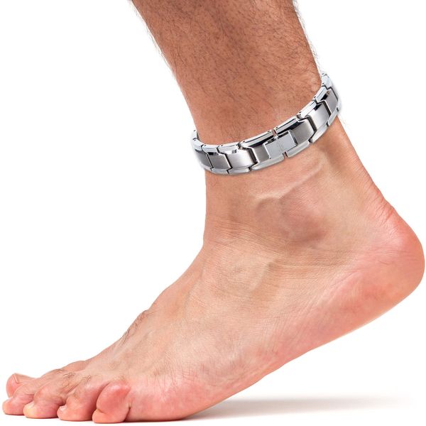 Smarter LifeStyle Elegant Titanium Magnetic Therapy Anklet for Men And Women, Pain Relief for Arthritis and Carpal Tunnel - Magnetic Ankle Bracelet for Men And Women (Silver)