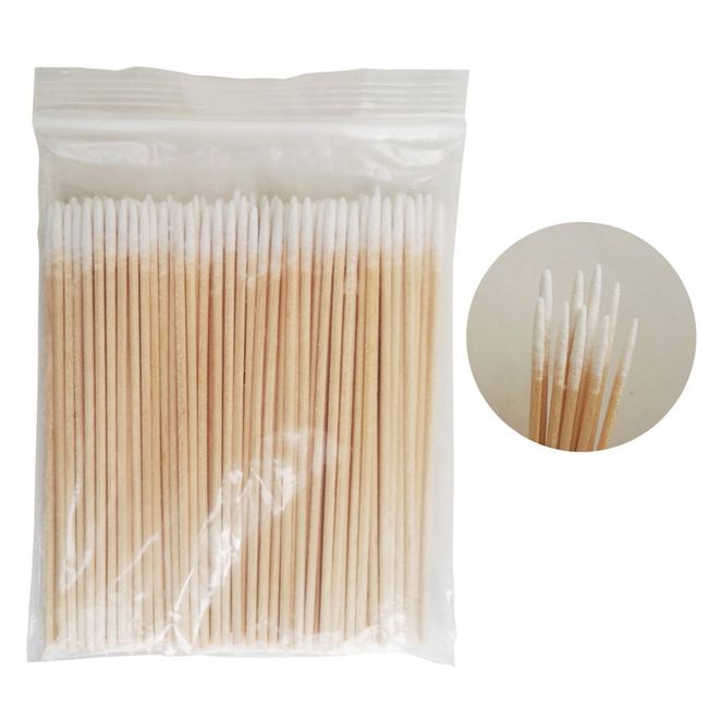 500Pcs Pointed Cotton Swabs Wooden Handle Makeup Health Medical Ear Jewelry Clean Sticks Buds Tips