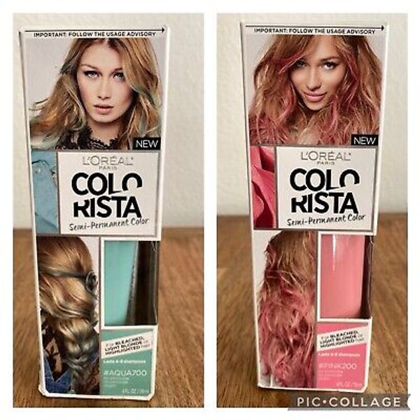 2 Colorista L’Oréal Pink Teal Temporary Hair Color Semi-permanent New