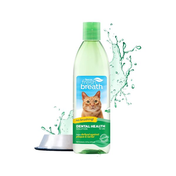 TropiClean Fresh Breath for Cats | Cat Dental Water Additive | Cat Breath Freshener for Healthy Cat Dental Care | Made in the USA | 16 oz.