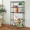 2PCS 5-Tier Wire Shelving Unit Rack Large Space Shelves Stroage Rolling 4 Wheels
