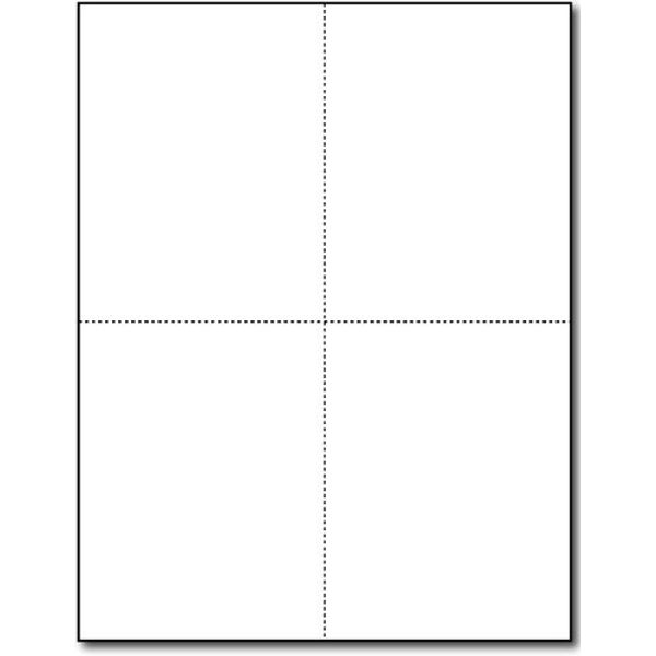 65lb White Printable Postcards - Blank Postcard Paper - Perforated 4 per Sheet - for Inkjet/Laser Printers - 25 Sheets / 100 Postcards