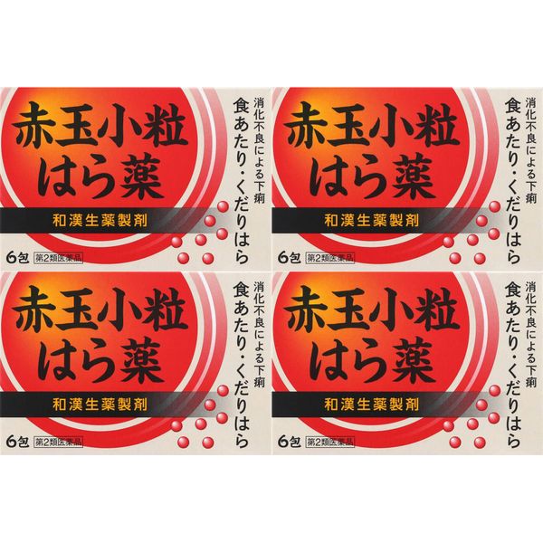 【第2類医薬品】赤玉小粒はら薬 6包 ×4