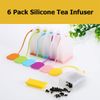 6 Pack Silicone Tea Infuser, Reusable Tea Bags Tea Strainer Filter Tea Steeper Tea Diffuser Tea Holder for Loose Leaf Tea with Spoon