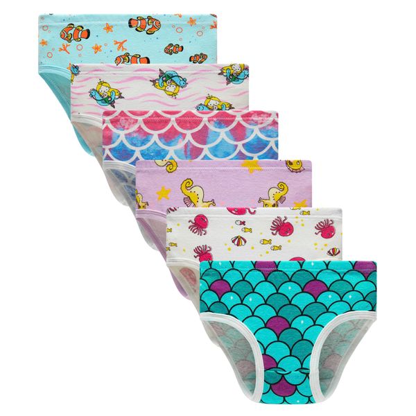 Winging Day Little Girls 100% Cotton Panties Cute Prints Underwear Size 6 (6-Pack)