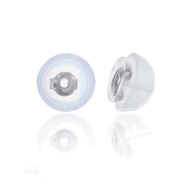 10K White Gold Silicone Bubble Earring Back