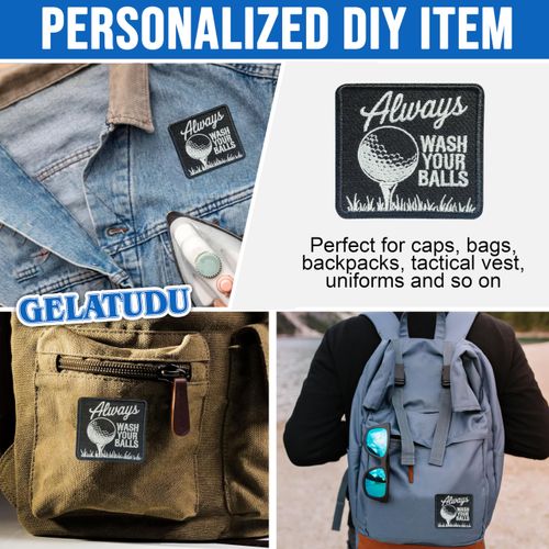Always Wash Your Balls Patch 3 Inches Golf Ball Gifts for Golfer Funny Gifts Iron On/Sew On Embroidery Fabric Applique Patches for Trucker Hats Clothes Backpack DIY Accessories Friends Mom Gifts