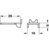 4 x Strip System Shelf Support, Bookcase Steel Peg 28 x16mm