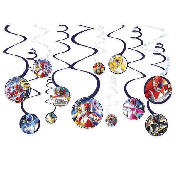 12 Pieces Classic ''Power Ranger'' Spiral Decorations Party Supply