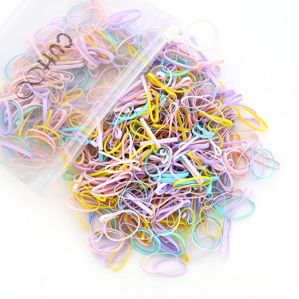 cuhoo soft elastic hair rubber bands no damage high elasticity candy colors rubber bands hair accessories for girls 1.8oz