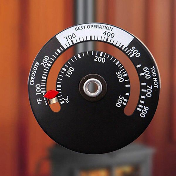 Adsorbed Magnetic Wood Stove Pipe Fire Heat Temperature Gauge Thermometer Tester