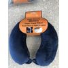 Memory Foam Neck Travel Pillow w/ SnapOn High Density U-Shape Navy Solid color